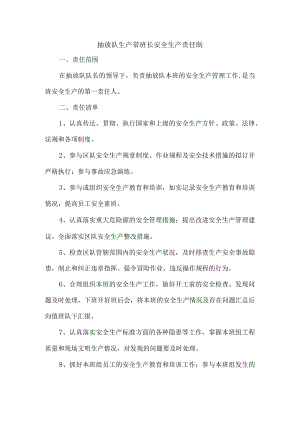 抽放队生产带班长安全生产责任制.docx