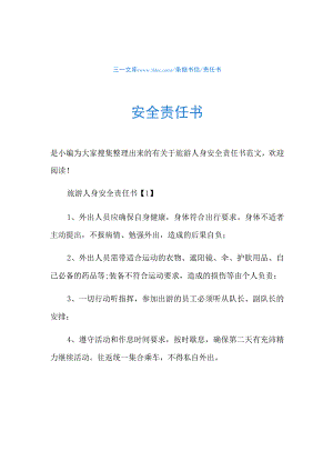 责任书旅游人身安全责任书.docx