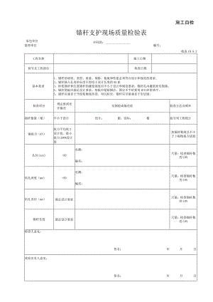 锚杆支护现场质量检验表.docx