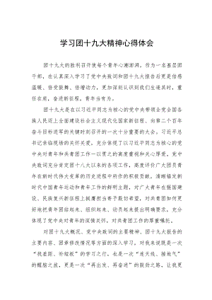 学习宣传贯彻团十九大精神心得体会四篇.docx