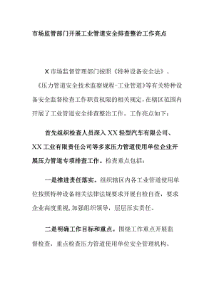 市场监管部门开展工业管道安全排查整治工作亮点.docx