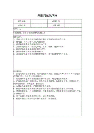 采购岗位说明书.docx