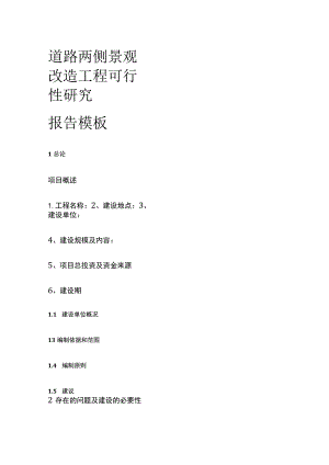 道路两侧景观改造工程可行性研究报告 模板.docx