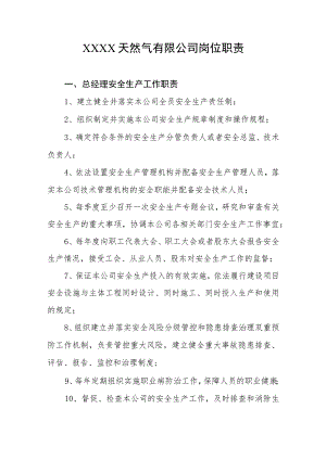 天然气有限公司岗位职责.docx