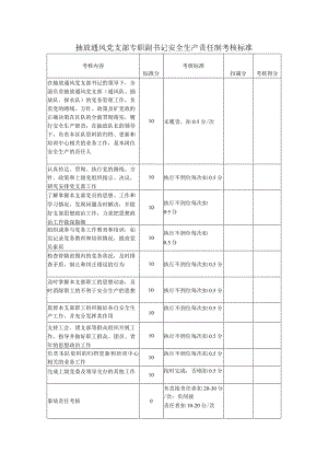 抽放通风党支部专职副书记安全生产责任制考核标准.docx