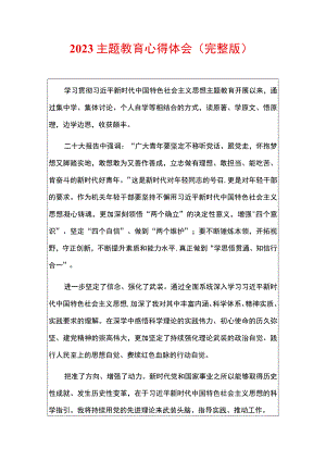 2023主题教育心得体会（完整版）.docx