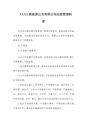 新能源公交有限公司运营管理制度.docx
