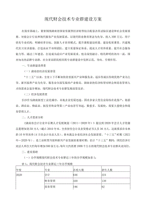 现代财会技术专业群建设方案.docx