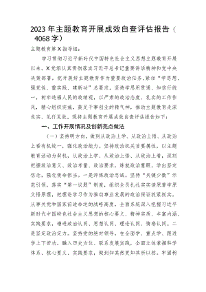 2023年主题教育开展成效自查评估报告.docx