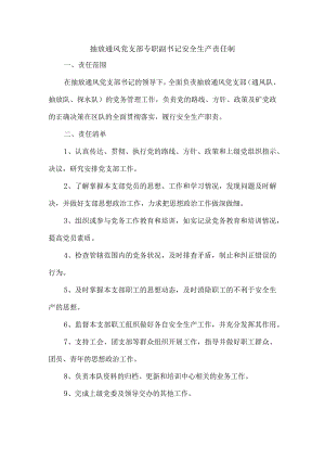 抽放通风党支部专职副书记安全生产责任制.docx