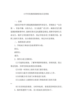小学突发拥挤踩踏事故应急预案.docx