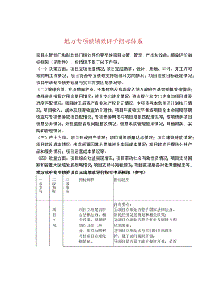 地方专项债绩效评价指标体系.docx