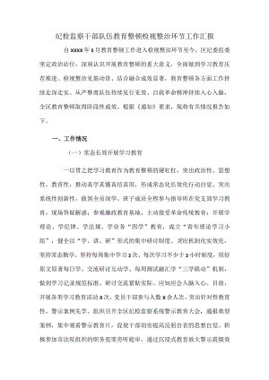 纪检监察干部队伍教育整顿检视整治环节工作汇报.docx