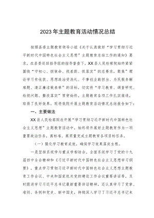 检察院2023年主题教育活动情况总结.docx