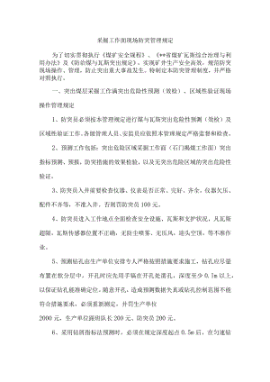 采掘工作面现场防突管理规定.docx