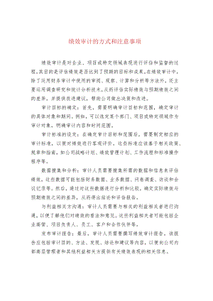 绩效审计的方式和注意事项.docx