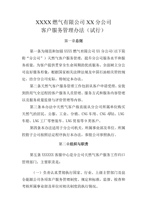 燃气有限公司客户服务管理办法（试行）.docx