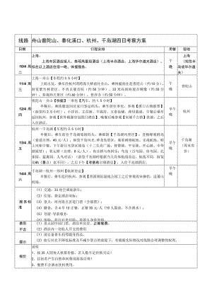 舟山普陀山、奉化溪口、杭州、千岛湖四日考察方案.docx