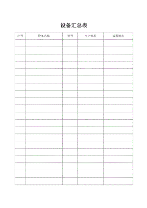 设备汇总表格.docx