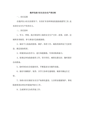 救护队副小队长安全生产责任制.docx