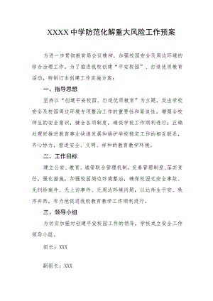中学防范化解重大风险工作预案.docx
