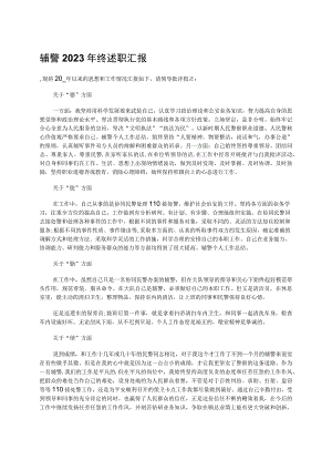 辅警2023年终述职汇报.docx