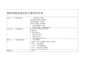 银屑病静态临床医生整体评估表.docx