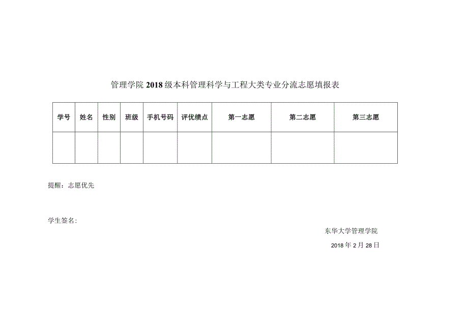 管理学院2018级本科经济管理实验班专业分流志愿填报表.docx_第3页