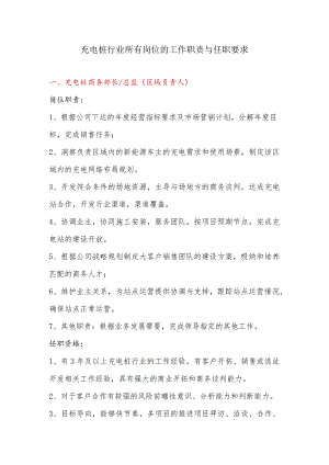 充电桩行业所有岗位的工作职责与任职要求.docx