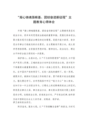 凝心铸魂强根基团结奋进新征程主题教育心得体会交流发言稿三篇.docx