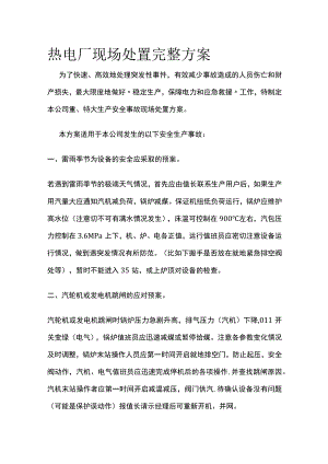 热电厂现场处置完整方案.docx