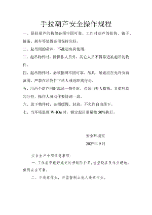 手拉葫芦安全操作规程范文.docx