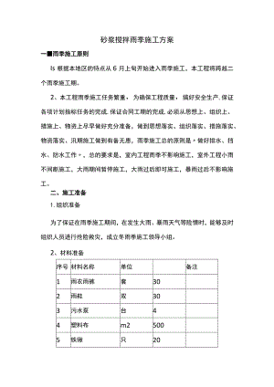 砂浆搅拌雨季施工方案.docx