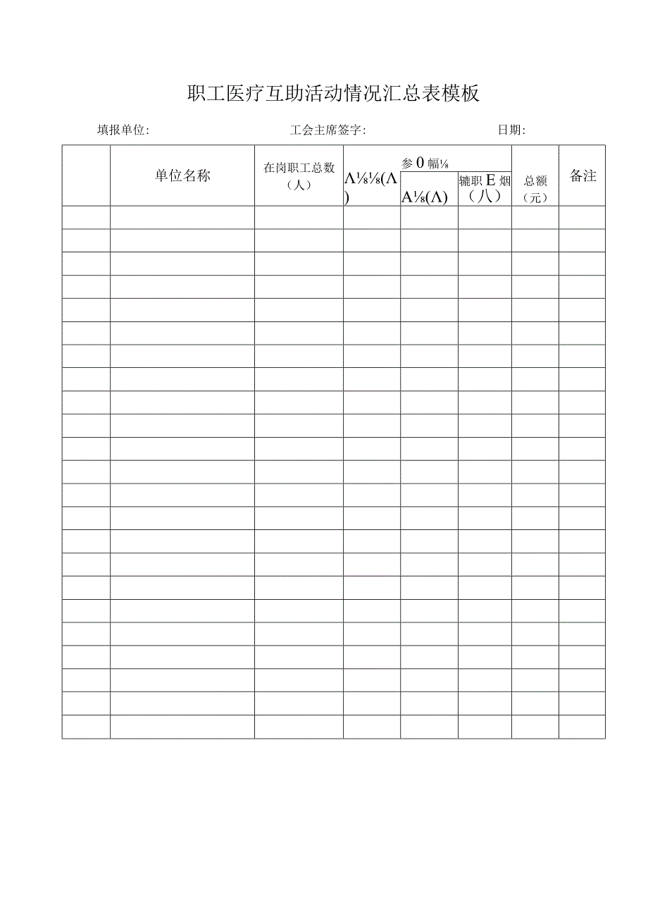 职工医疗互助活动情况汇总表模板.docx_第1页