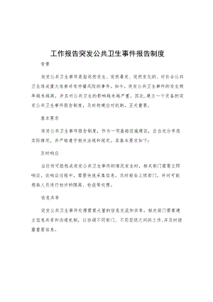 工作报告突发公共卫生事件报告制度.docx