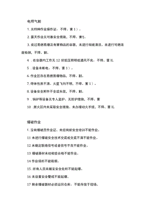 十种高风险作业一百条安全禁令.docx