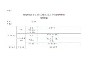 住房和城乡建设部机关政府信息公开信息处理费缴费信息表.docx