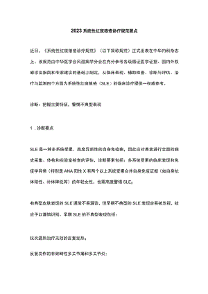2023系统性红斑狼疮诊疗规范要点.docx