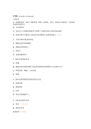 VTE项目管理小组考核试题.docx