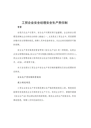工贸企业安全经理安全生产责任制.docx