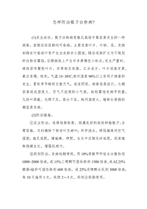 怎样防治瓠子白粉病.docx