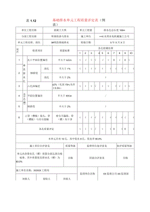 水利水电工程基础排水单元工程质量评定表(示范文本).docx