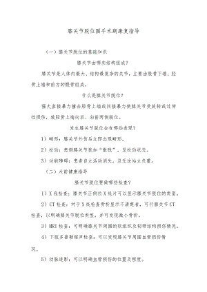 膝关节脱位围手术期康复指导.docx
