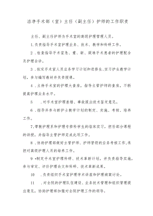 洁净手术部（室）主任（副主任）护师的工作职责.docx