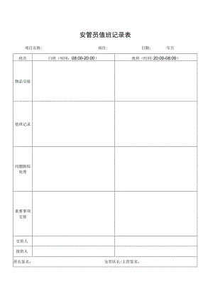 安管员值班记录表.docx