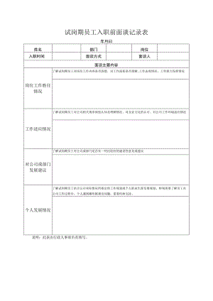 试岗期员工入职前面谈记录表.docx