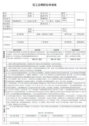 员工应聘职位申请表.docx