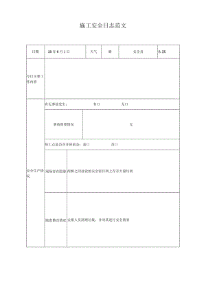 施工安全日志范文.docx