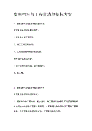 费率招标与工程量清单招标方案.docx