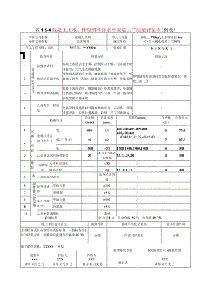 水利水电工程混凝土止水、伸缩缝和排水管安装工序质量评定表(示范文本).docx